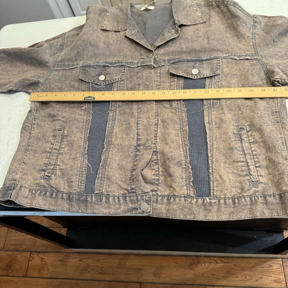 POL Sample Embroidery Patchwork Distressed Brown … - image 5